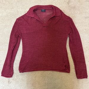 Massimo Dutti open-knit linen polo